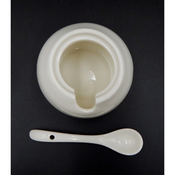 Debora Carlucci White Porcelain Creamer and Sugar Holder in One With Spoon - Picture 10 of 13